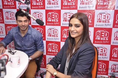 Sonam Kapoor and Fawad Khan at the Promotions of Khoobsurat on 93.5 Red FM