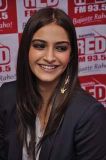 Sonam Kapoor snapped beautifully at the Promotions of Khoobsurat on 93.5 Red FM