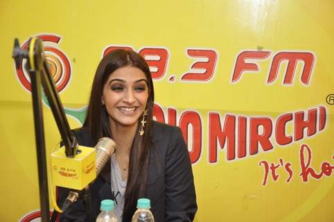 Sonam Kapoor was at the Promotions of Khoobsurat on 98.3 Radio Mirchi