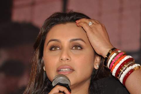 Rani Mukherjee addresses the Press Conference of Mardaani