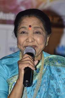 Asha Bhosle interacts with the audience at the Album Launch Of 'Bappa Moriya'