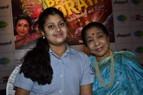 Asha Bhosle with granddaughter Zanai at the Album Launch Of 'Bappa Moriya'