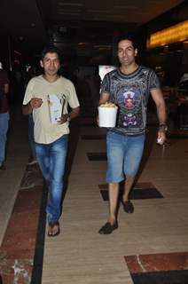 Sudhanshu Pandey snapped with a popcorn tub at PVR