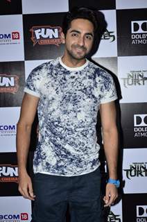 Ayushmann Khurrana poses for the media at the Screening of Ninja Turtle