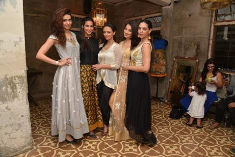 Roshni Chopra poses with friends at the Launch of her Fashion Label