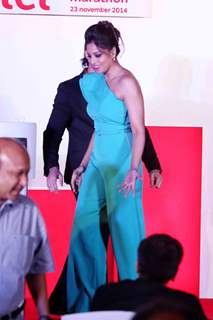 Bipasha Basu snapped at the Launch of Airtel Delhi Half Marathon