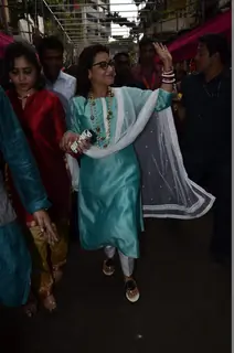 Rani Mukherjee was snapped at Lalbaug cha Raja