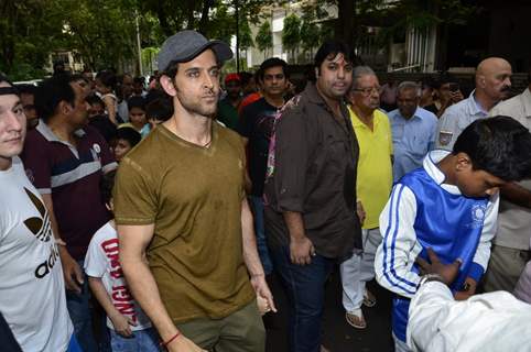 Hrithik Roshan was snapped at the Visarjan of Lord Ganesha