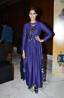 Sonam Kapoor poses for the media at the Promotion of Khoobsurat