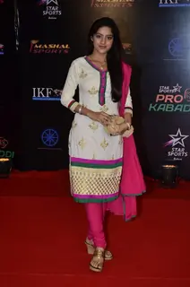 Deepika Singh poses for the media at the Grand Finale of Pro Kabbadi League
