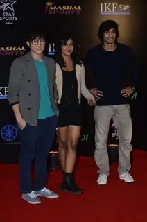 Shantanu Maheshwari with Jason Tham and Anusua Chowdhury at the Grand Finale of Pro Kabbadi League