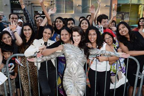 Isabelle Kaif with her fans at the Premiere of Dr. Cabbie in Canada