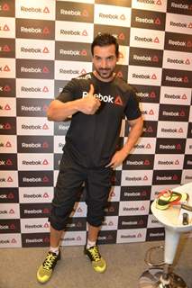 John Abraham poses for the camera at the Press Meet of Reebok