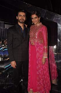 Sonam Kapoor and Fawad Khan pose for the media at the Promotion of Khoobsurat