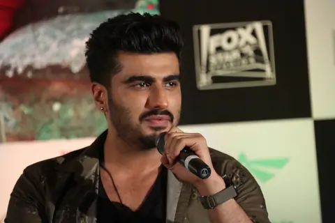 Arjun Kapoor addressing the media at the Press Meet of Finding Fanny in Hyderabad