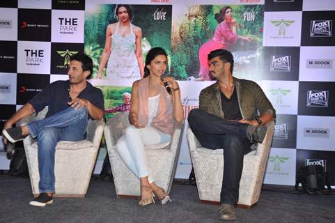 Deepika Padukone addressing the media at the Press Meet of Finding Fanny in Hyderabad