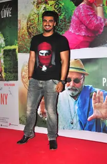 Arjun Kapoor poses for the media at the Special Screening of Finding Fanny