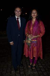 Anang Desai and his wife were seen at Nikitan Dheer and Kratika Sengar's Wedding Reception