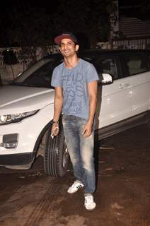 Sushant Singh Rajput poses for the media at the Screening of Finding Fanny