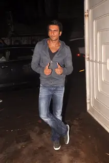 Ranveer Singh poses for the media at the Screening of Finding Fanny