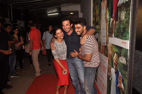 Homi Adajania, Arjun Kapoor and Deepika Padukone at the Screening of Finding Fanny