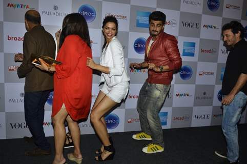 Arjun Kapoor and Deepika Padukone perform at the Vogue Night Out