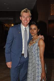 Brett Lee with Tanishta at the Launch of UnIndian Movie