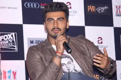 Arjun Kapoor addressing the media at the Promotions of Finding Fanny in Delhi