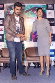 Arjun Kapoor and Deepika Padukone snapped at the Promotions of Finding Fanny in Delhi