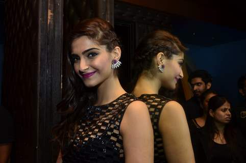 Sonam Kapoor poses beautifully for the camera at the Music Launch of Khoobsurat