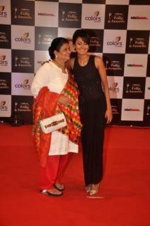Nigaar Z. Khan with her mother were seen at the Indian Telly Awards