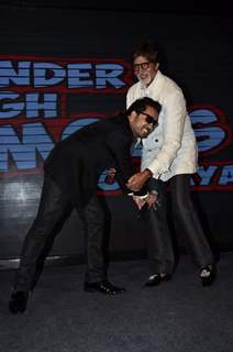 Mika Singh takes blessings from Amitabh Bachchan at the Music Launch