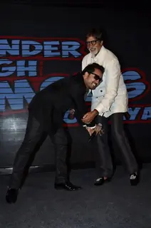 Mika Singh takes blessings from Amitabh Bachchan at the Music Launch