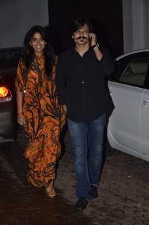 Vivek Oberoi with his wife at Shilpa Shetty's Bash