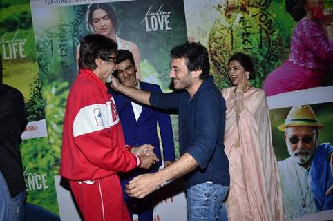 Homi Adajania greets Amitabh Bachchan at the Special Screening of Finding Fanny