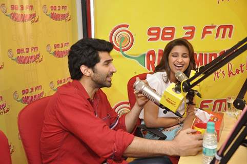 Aditya Roy Chopra speaks on air at the Promotions of Daawat-e-Ishq on Radio Mirchi on 98.3