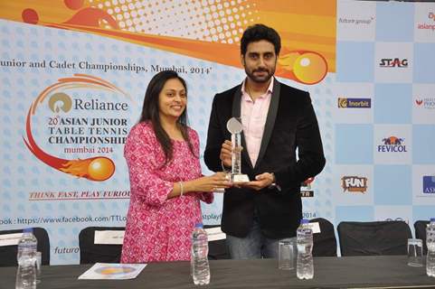 Abhishek Bachchan felicitated at Asian Junior TT Championship