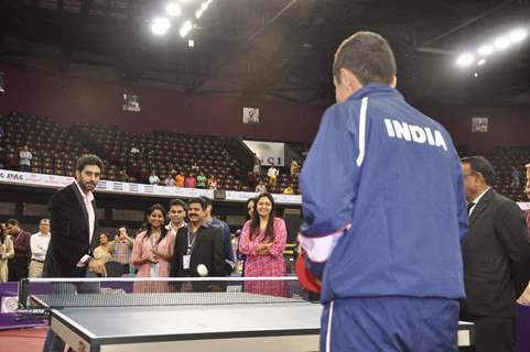 Abhishek Bachchan playing Table Tennis at Asian Junior TT Championship