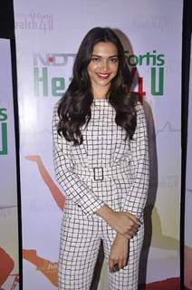 Deepika Padukone poses for the media at the Launch of NDTV and Fortis Health Care for You Campaign