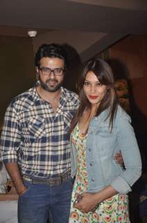 Bipasha Basu and Harman Baweja pose for the media at the Special Screening of Creature 3D