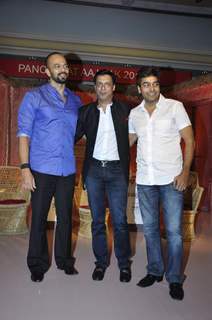 Rohit Shetty, Madhur Bhandarkar and Ashutosh Rana at Aaj Tak Panchayat Talk Show