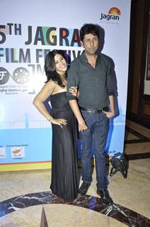 Ekta Kapoor poses with a friend at 5th Jagran Film Festival Mumbai