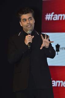 Karan Johar addressing the audience at the Launch of 'Fame Fashion Network'