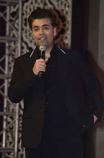 Karan Johar addressing the audience at the Launch of 'Fame Fashion Network'