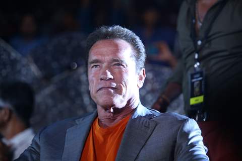 Arnold Schwarzenegger snapped at the Audio Launch of the Movie &quot;I&quot;