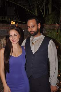 Elli Avram poses with Vj Andy at Rajkumar Kohli's Birthday Bash