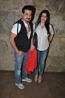 Sanjay Kapoor with wife at the Special Screening of Khoobsurat