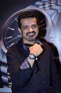 Ehsaan Noorani pose with a watch at the Launch of Raymond Weil Store