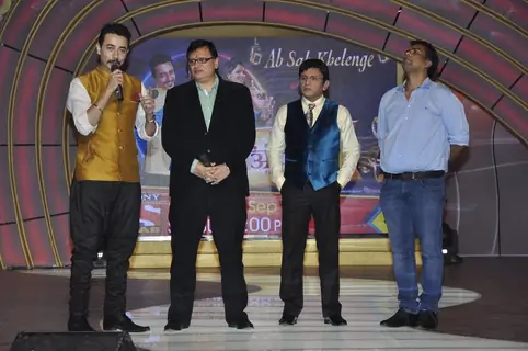 Mantra addressing the audience at the Launch of SAB TV's New Show 'Family Antakshari'