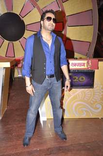 Mika poses for the media at the Launch of SAB TV's New Show 'Family Antakshari'